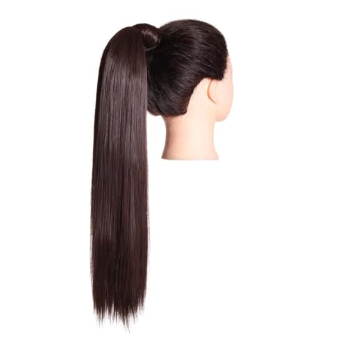 Extension queue de cheval lisse 60 cm chocolat noir à clipser