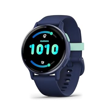Garmin vívoactive 5, smartwatch GPS de saúde e fitness, tela AMOLED, até 11 dias de bateria, azul marinho
