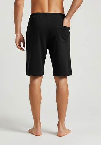 Image of Andrew Scott Men's 3 Pack Soft & Light Cotton Drawstring Yoga Lounge & Sleep Jam Shorts /Jersey Shorts with Pockets