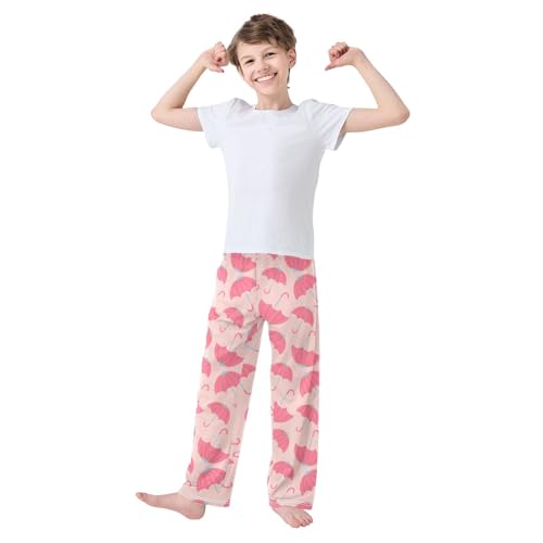 ZZKKO Umbrellas Cute Cartoon Pink Boys Pants for Kids Jogger Pants with Pockets S-XL2