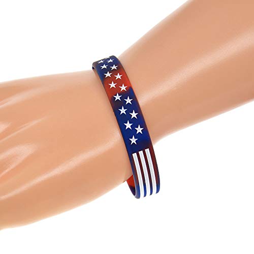 2pcs USA American Flag Silicone Stretchable Bracelets Stars and Stripes Wristband Camouflage Multicolor Fashion Jewelry3