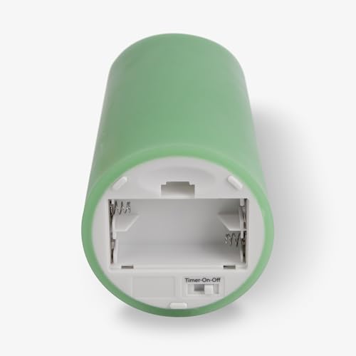 Image of Luminara Flameless LED Battery Operated Flickering Pillar Moving Flame Candles (Vibrant Green, 3 inch x 6.5 inch)