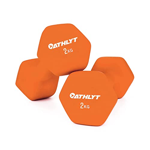 Athlyt Neoprene Dumbbell Set 2 x 2kg Orange
