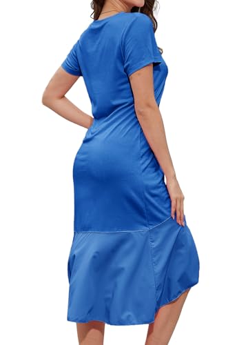 Image of Jayscreate Women's 2023 Long Sleeve Sweater Dress Fall Winter Midi Tie Front Knit High Waist Business Casual Dress