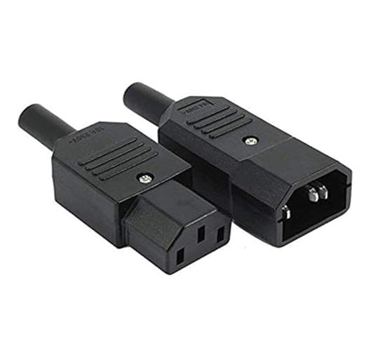 IEC320 C14 Male Panel Mount Power Socket + C13 Female Inline Adapter Plug Connector | 3 Pin AC Power Terminal Connector | 250V 10A IEC Connector for UPS SMPS PC CPU Monitor Printer (Set of 1)-image-34