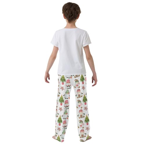 Gnome with Pine Tree Boys Long Pants Soft Trousers Elastic Waist Kids Lounge Bottoms with Pockets S-XL3