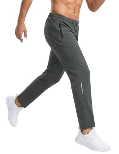 Image of Venzina Men's Quick-Dry 4-Way Stretch Joggers Tapered Fitness Pants with Ankle Cuff for Workout, Gym, Running &Casual Wear