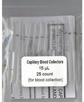 PT# 5655 PT# # 5655- Tube Capillary Single Dose Plastic 15uL 25/Bg by, Polymer Technology Systems