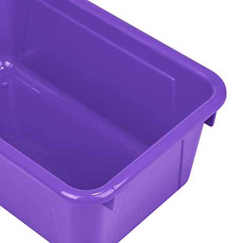 Image of Storex Small Cubby Bins - Plastic Storage Containers for Classroom, 12.2 x 7.8 x 5.1 inches, Class Purple, 5-Pack (62419A05C)