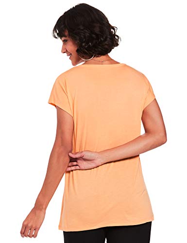 Image of Marks & Spencer Womens Solid Polyester Blend V-Neck Relaxed Fit T Shirt