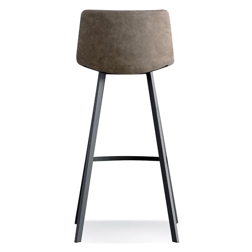 Image of Leick Home Kienan Bar Stool, Dapple Gray, Black