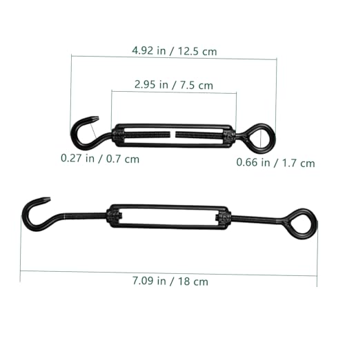 Cabilock 5 piezas Tensor para cables con gancho y ojo en acero inoxidable, diseño ajustable, anti-deslizante para luces y colgar cuadros miniatura 2