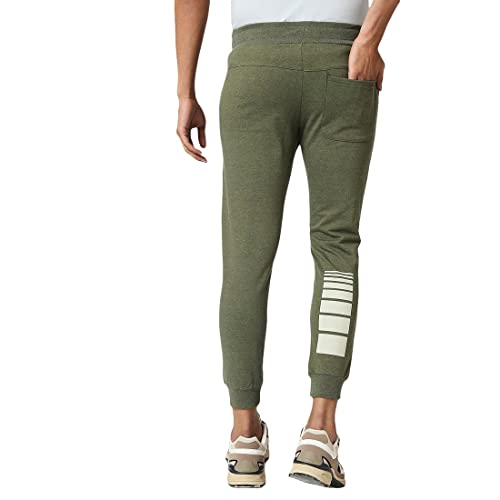 Image of Bewakoof Men's Solid Regular Fit Cotton Blend Joggers