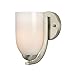 Modern Wall Mounted Sconce with Opal White Dome Glass in Satin Nickel Finish
