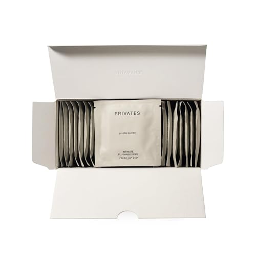 PRIVATES pH-Balanced INTIMATE WIPES for Women & Men | Gender Neutral | Natural Ingredients | Fragrance-Free | Soothes dryness | Prevents Itching, Irritation, and Bad Odor | 25 Count
