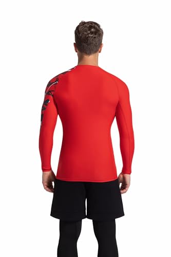 Men's Rash Guard Long Sleeve UPF 50+ Base Layer Skins Compression Shirt Performance Fit2