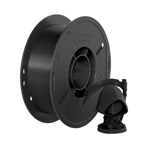 PETG 3D Printer Filament, 1.75mm, 1082FT, 1kg Spool (2.2lbs), +/-0.02mm Accuracy – Impact-Resistant, Vacuum Packed, Perfect Printing Results, Black, Compatible with Most 3D Printers