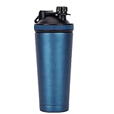 真空断熱 タンブラー ふた おしゃれ ステンレス シェーカーボトル プロテイン 携帯 ボール泡立てつけ 500ml 720ml (ブルー1, 720ml)