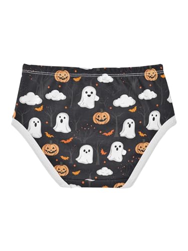 ZZKKO Cute Ghosts Pumpkins Girls Underwear Toddler Panties for Girls Comfort Brief Size 2T2