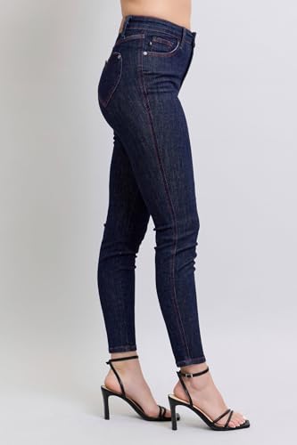 Judy Blue High-Waisted Heart-Shaped Back Pocket Skinny Jeans - Stretchy, Comfortable Fit for All-Day Wear -889164