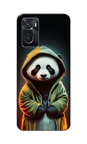 Image of Printed Hard Back Cover Case for Oppo K10 4G Back Cover (Cartoon Panda) -1111