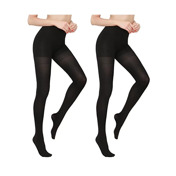 Womens Opaque Slimming Tights -High Waist Tummy Compression Pantyhose with Control Top…