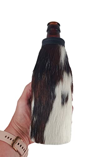 Red Sky Designs Cowhide Beer Bottle Holder, Leather Beer Coolie cover