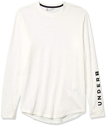 Under Armour Mens Sportstyle Long Sleeve Graphic Tee,Ivory /Black, Large