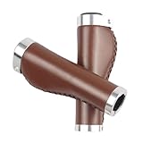 harayaa 2 Pieces Bike Handlebar Grips Mountain Handlebars Wraps Ergonomic PU Leather Shock Absorption Lightweight Replacement Suitable for Commu, C