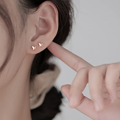 Sluynz SSE296-R 925 Sterling Silver Tiny Butterfly Earrings Studs For Women Teen Girls Tiny Studs Earrings thumb #2