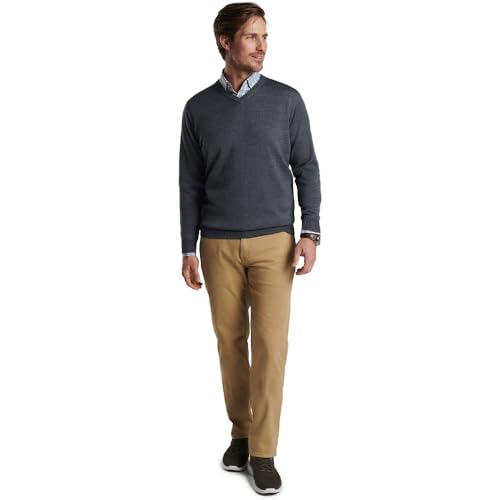PETER MILLAR Autumn Crest Merino V- Neck V Neck Sweater XL Grey