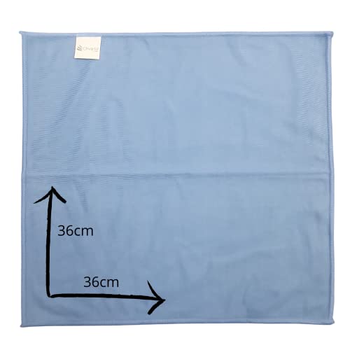 Orvarto Hygiene 10 x Microfibre Glass Cloths 36x36cm, Lint Free and Ultra Fine Cleaning Cloths for Windows and Glass.