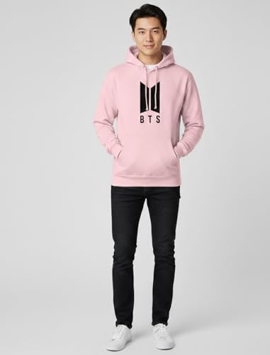 Image of Unisex Fleece Hoodies with Pockets Hooded Neck Full Sleeves Regular Fit BTS Printed Theme and Standard Length