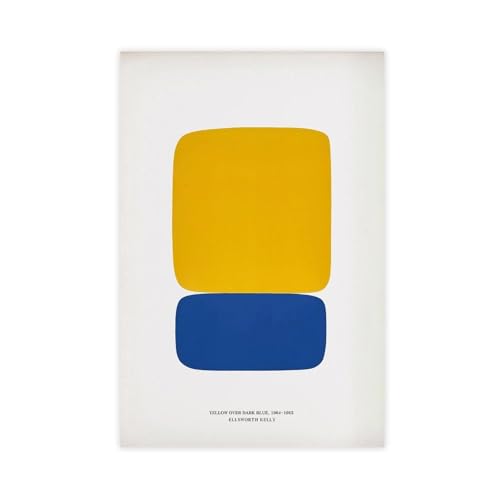 Ellsworth Kelly 1964-65 - Póster geométrico abstracto de color amarillo sobre azul oscuro, lienzo para decoración de pared, pinturas para sala de estar, dormitorio, 40 x 60 cm