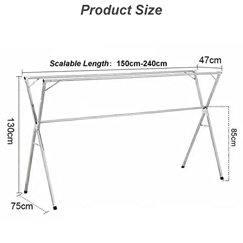 Étendoir à linge pliable 240cm étendoir robuste réglable