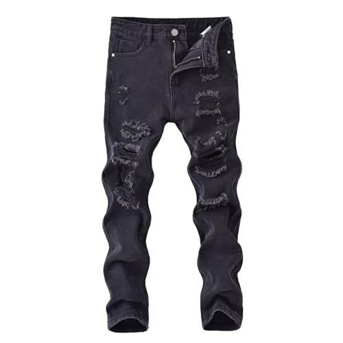 Jean cargo baggy garçons ado 12 ans ample pantalon noir d'été
