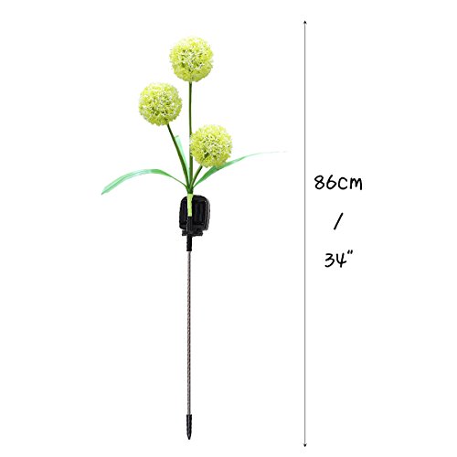 Solar Powered Dandelion Solar LED Lights Outdoor Waterproof LED Lamps for Garden Backyard Lawn Landscape Decoration Illumination (White)