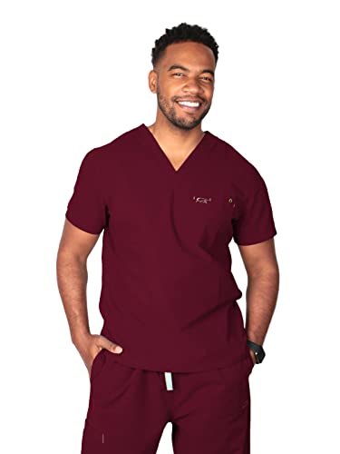 IguanaMed Men's 5450 Stealth V-Neck Top Sangria M