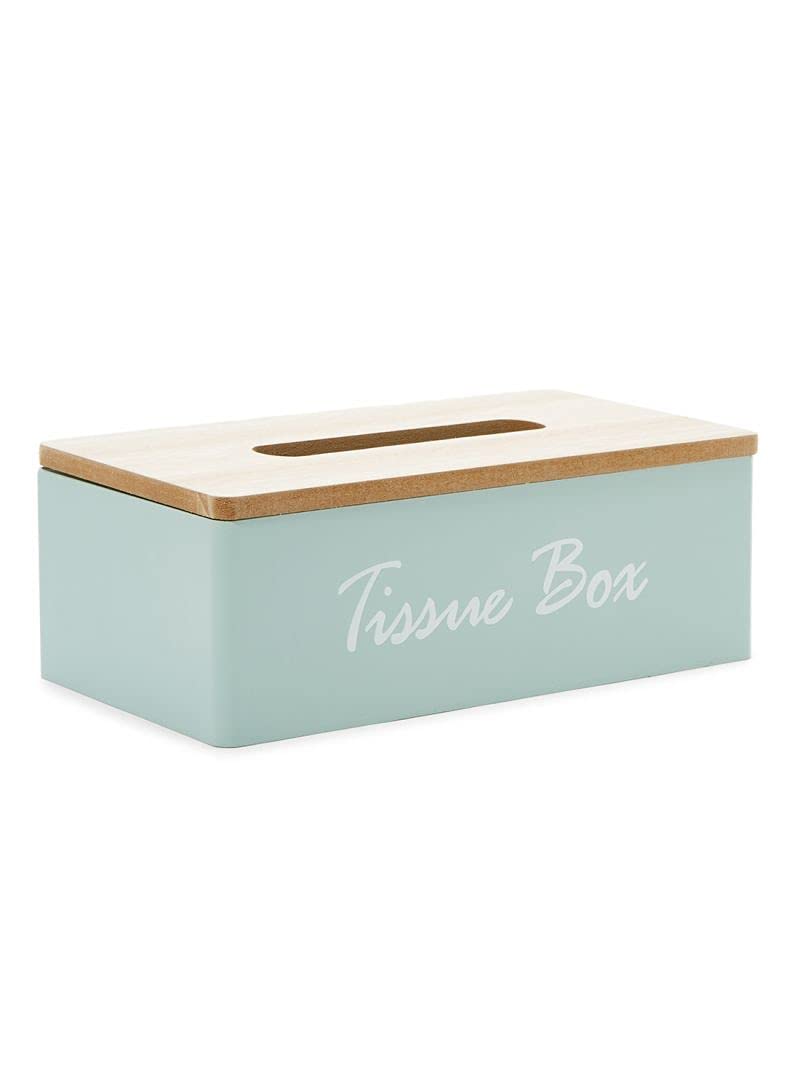 OrchidTissue Box Solid Wood Napkin Holder Case Simple Stylish Car Home Office Kitchen Box Tissue Holder (Green)