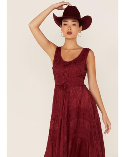 Image of Scully Ash Grey Full Length Lace-Up Front Womens Sleeveless Dress HC118