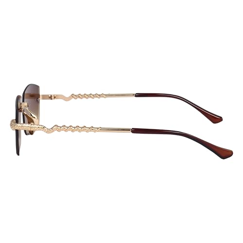 Image of Dervin UV Protected Retro Rectangular Rimless Sunglasses for Men and Women