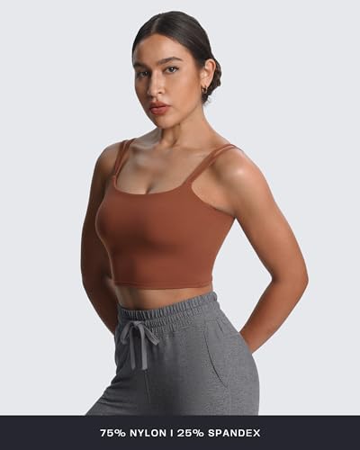 Image of Aoxjox Women's Workout Sports Bras Fitness Padded Backless Yoga Crop Tank Top Twist Back Cami