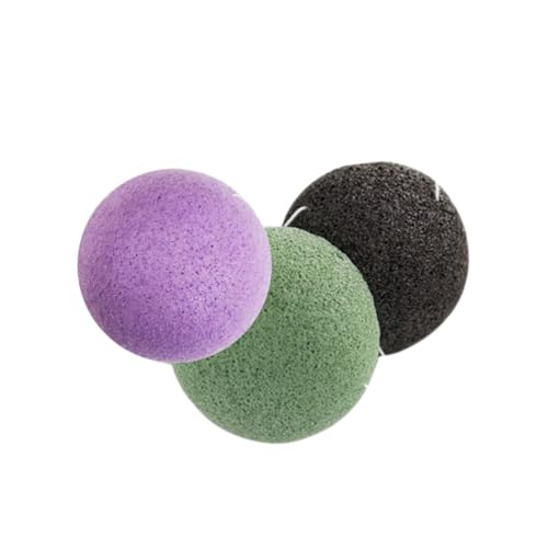 JEWEDECO 3 Esponjas Redondas Naturales para Lavado Facial, Desobstruyen Porosidad y Previenen Puntos Negros, Esponjas Suaves para Cuidado de Tejido Sensible