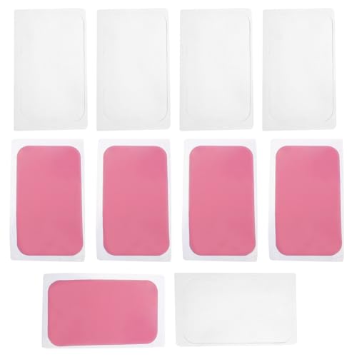 MUSISALY 10 Almohadillas de Silicona para Extensiones de Pestañas Reutilizables Finas Color Rosa y Transparente Soporte Adhesivo para Injerto Preciso Herramienta Profesional para Salón