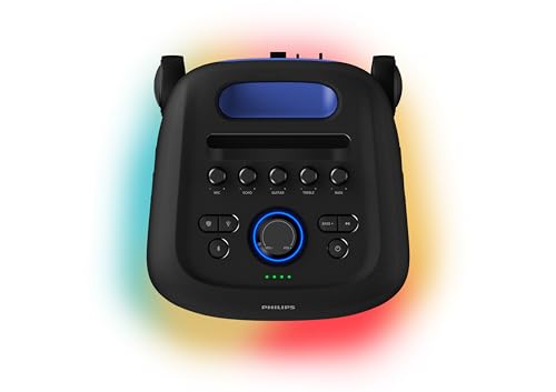 Image of Philips TAX5000 Bluetooth Party Speaker - 14 Hours Play Time, Bass+, Full-Speaker LIghtshow, Built-in Carry Handle and Wheels, 200W Max Power, Black