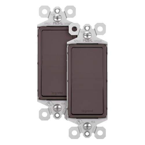 Legrand - Pass &amp; Seymour Radiant 15 Amp Light Switch, 3 Way Light Switch, Dark Bronze Paddle Rocker Switch, TM873DBCC10, 1 Count (Pack of 2)