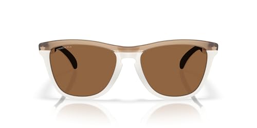 Oakley OO9284 Frogskins Range Polarized Round Sunglasses, Matte Sepia/Matte Vapor/Prizm Bronze, 55 mm