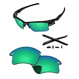 PapaViva 交換用レンズ&ラバーキット Oakley Fast Jacket XL OO9156 71mm サングラス用, エメラルドグリーン, Fast Jacket XL