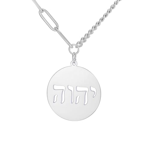VASSAGO Collar hebreo YHVH YHWH Jehová Colgante Tetragrammaton Dios Nombres Collares Hanukkah Amuleto Religioso Fe Bendición Joyería Regalos para Hombres Mujeres (Collar de plata) VASSAGO Collar hebreo YHVH YHWH Jehová Colgante Tetragrammaton Dios Nombres Collares Hanukkah Amuleto Religioso Fe Bendición Joyería Regalos para Hombres Mujeres (Collar de plata)