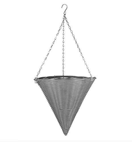 Garden Mile 14" Artificial Wall Mounted Hanging Basket - Large Garden Hanging Cone with 7L Capacity - Weather & UV Resistant Floral Garden Planters for Wall Planter, Flowers, Plants, Indoor & Outdoor